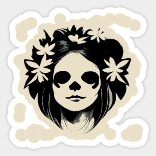Skull Girl Sticker
